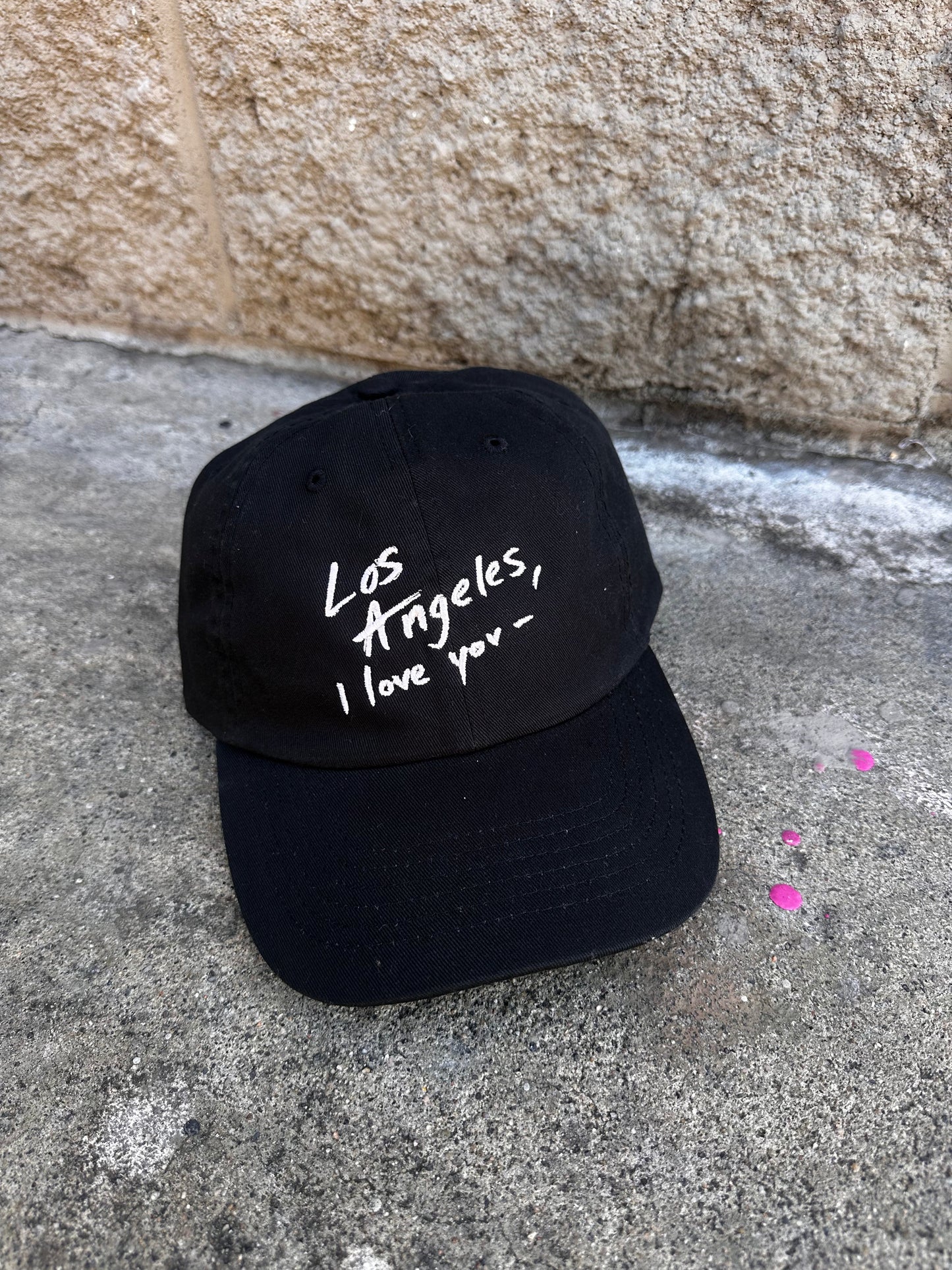 Los Angeles I love you - CAP - Light Pink on Black - Dad Cap