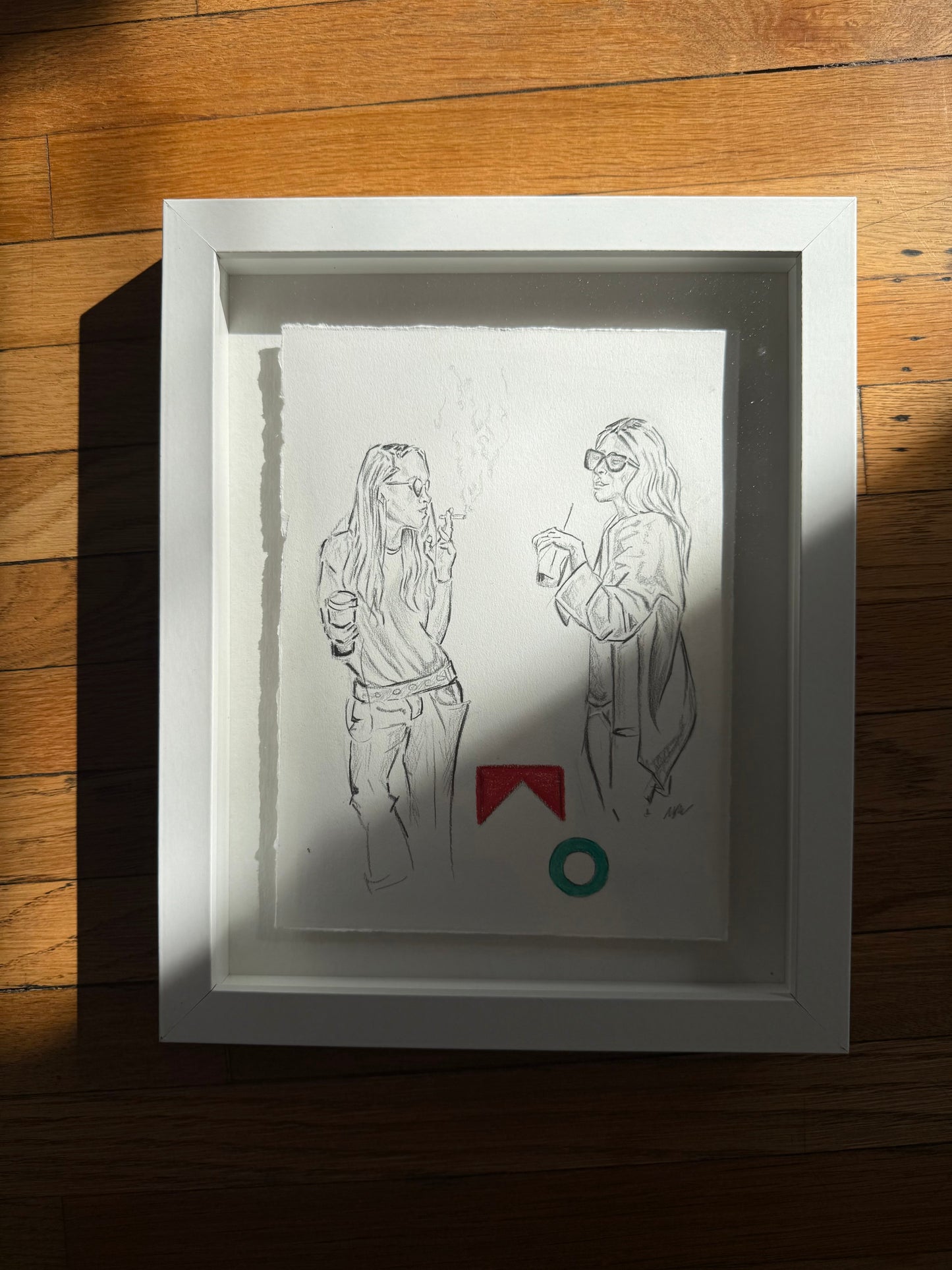 Original MK and Ashley smoking - Art Print