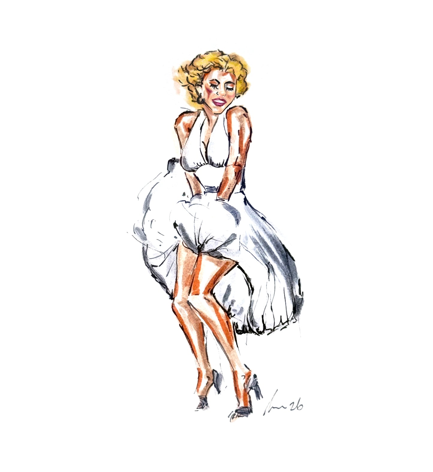 MARILYN MONROE framed print (8x8)