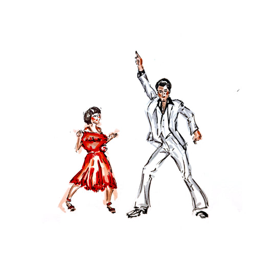 Saturday Night Fever framed print (8x8)