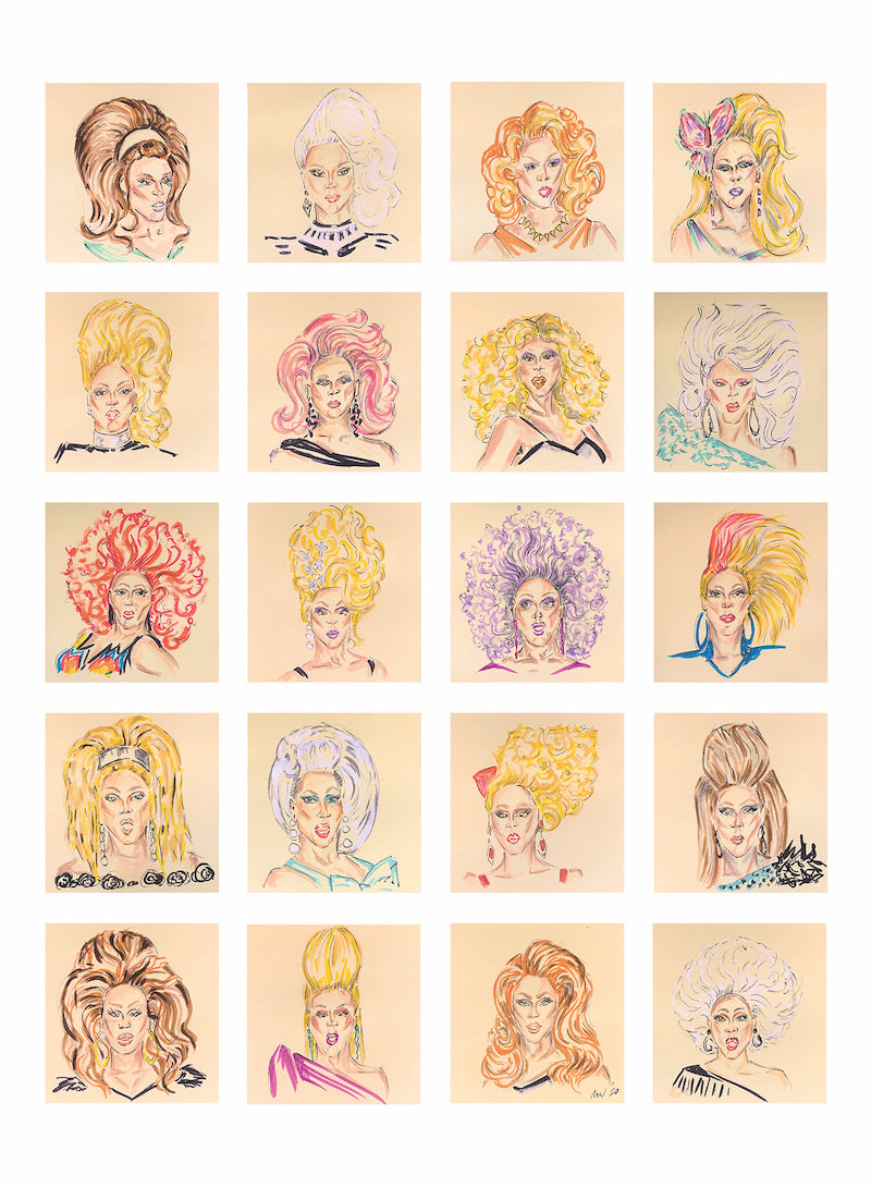 Drag Race // Ru Paul x 20 PRINT (12 x 16)