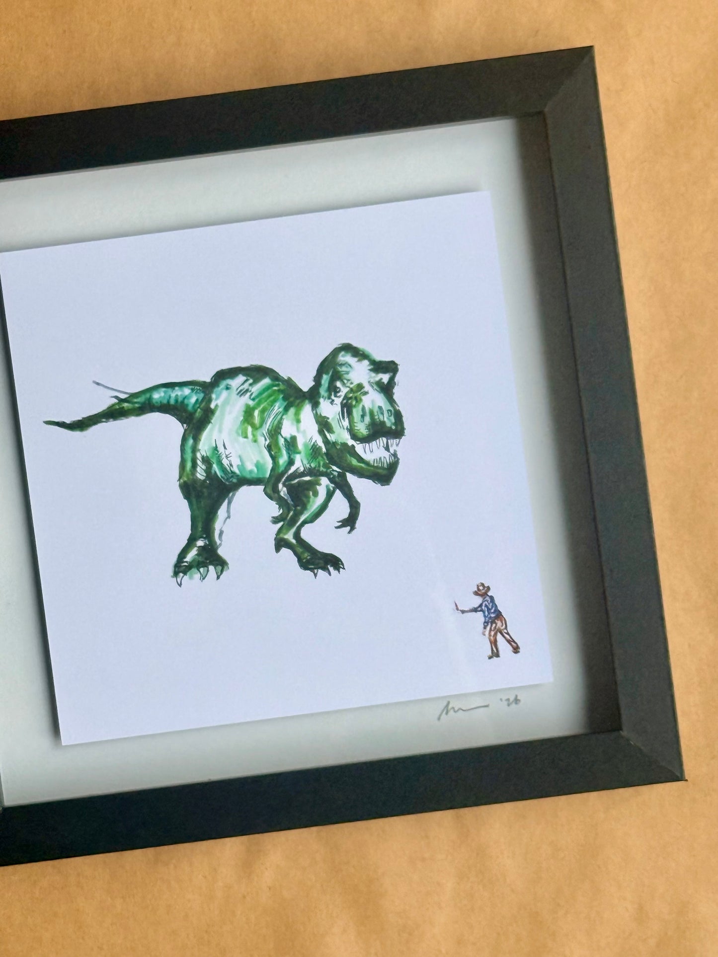 Jurassic Park framed print (8x8)