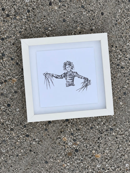 EDWARD SCISSORHANDS framed print (8x8)