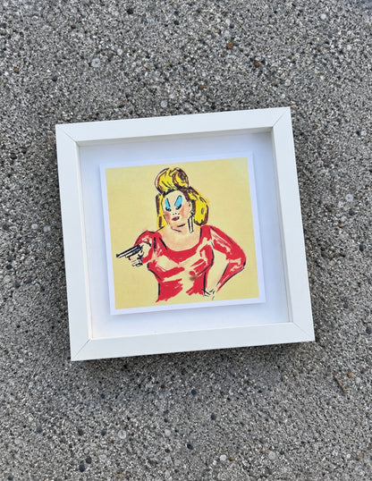 (DIVINE (Pink Flamingos) framed print (8x8)