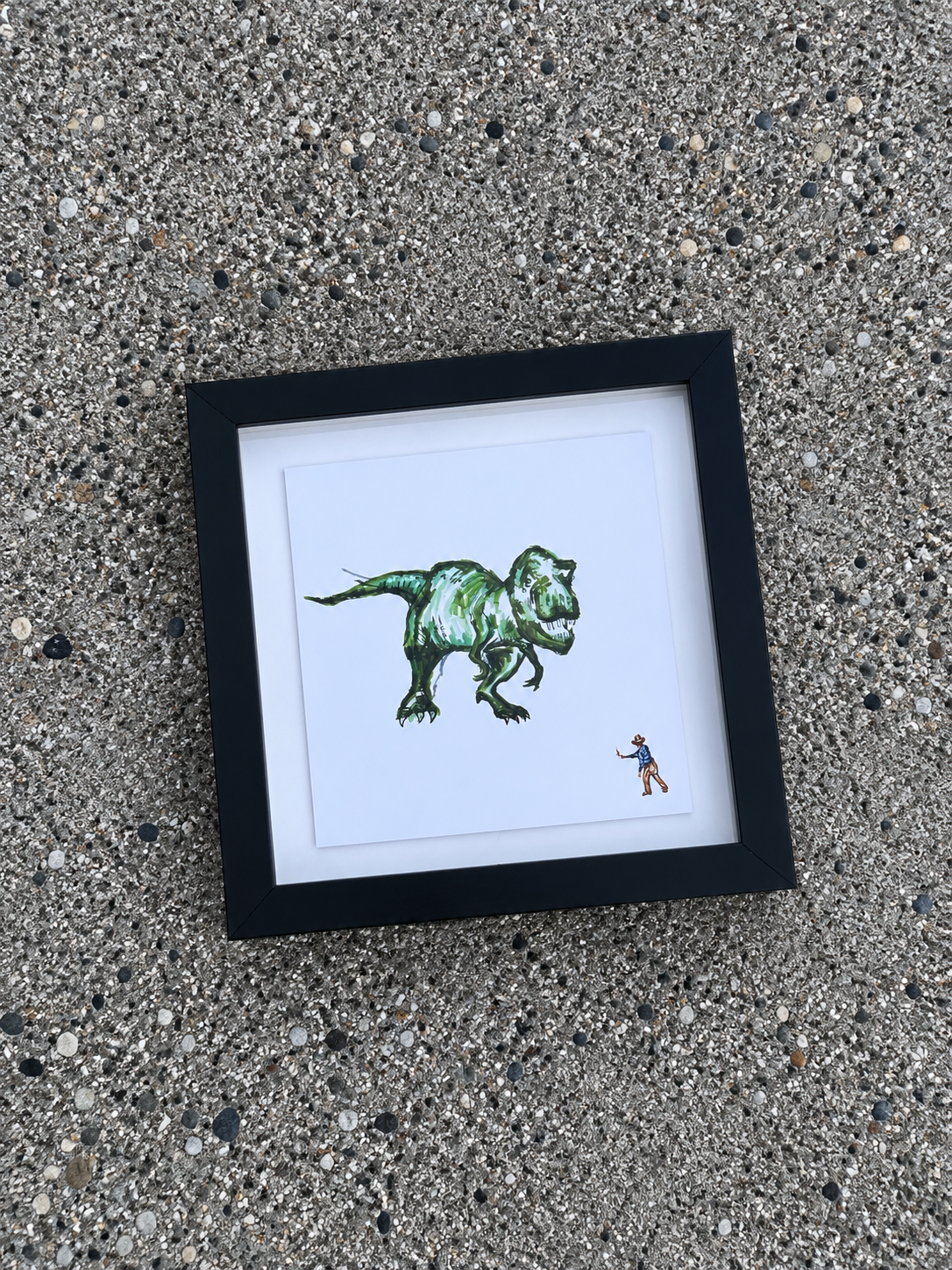 Jurassic Park framed print (8x8)