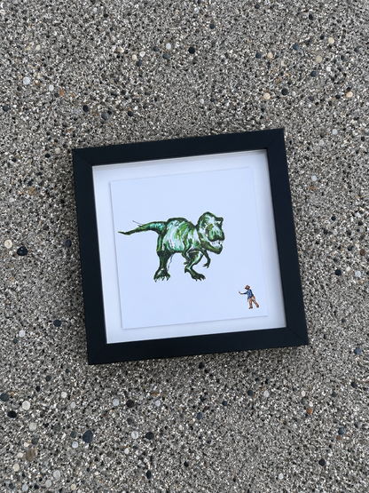 Jurassic Park framed print (8x8)