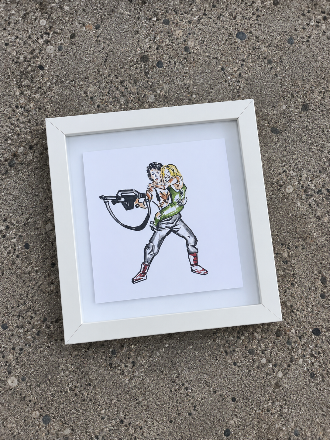 ALIENS framed print (8x8)