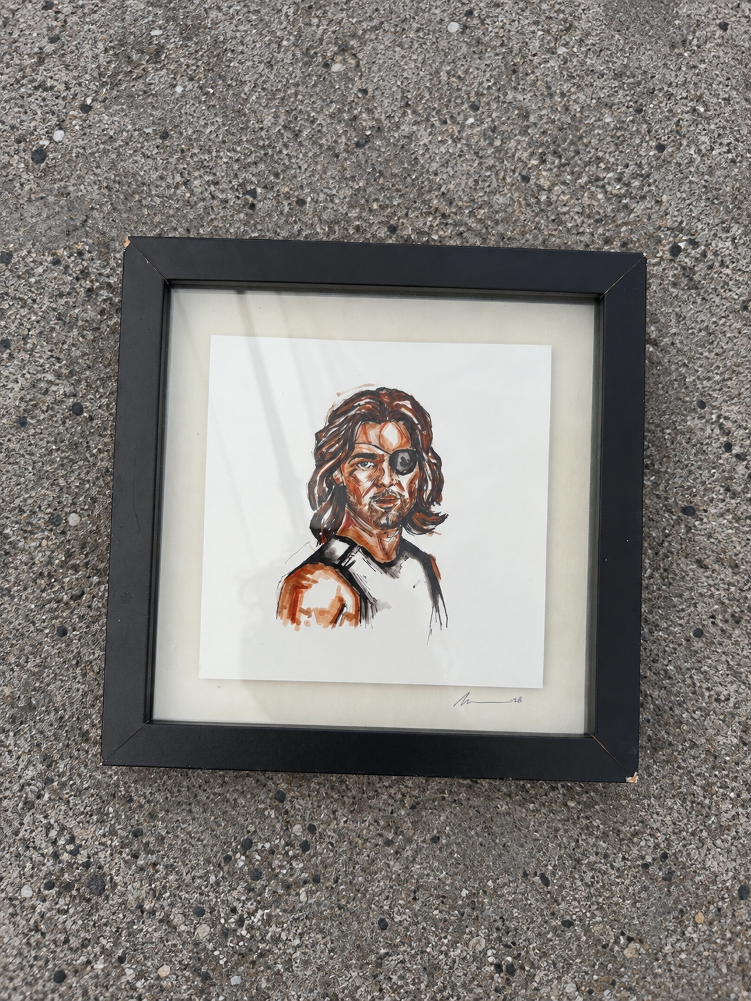 ESCAPE FROM NEW YORK framed print (8x8)