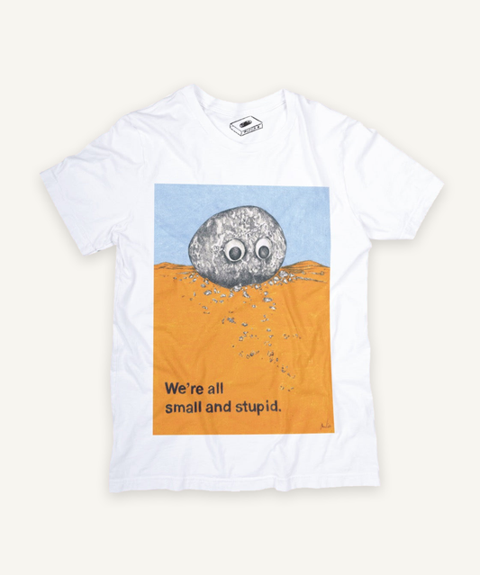 everything everywhere all at once T-shirt on ivory background with natural shadow