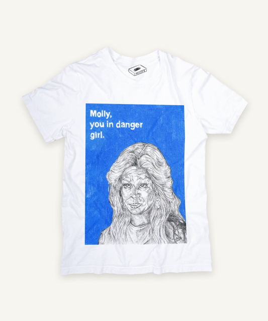 ghost T-shirt on ivory background with natural shadow