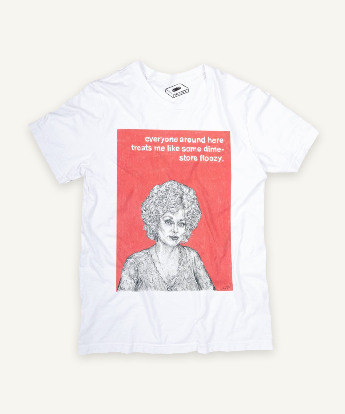 9 to 5 T-shirt on ivory background with natural shadow