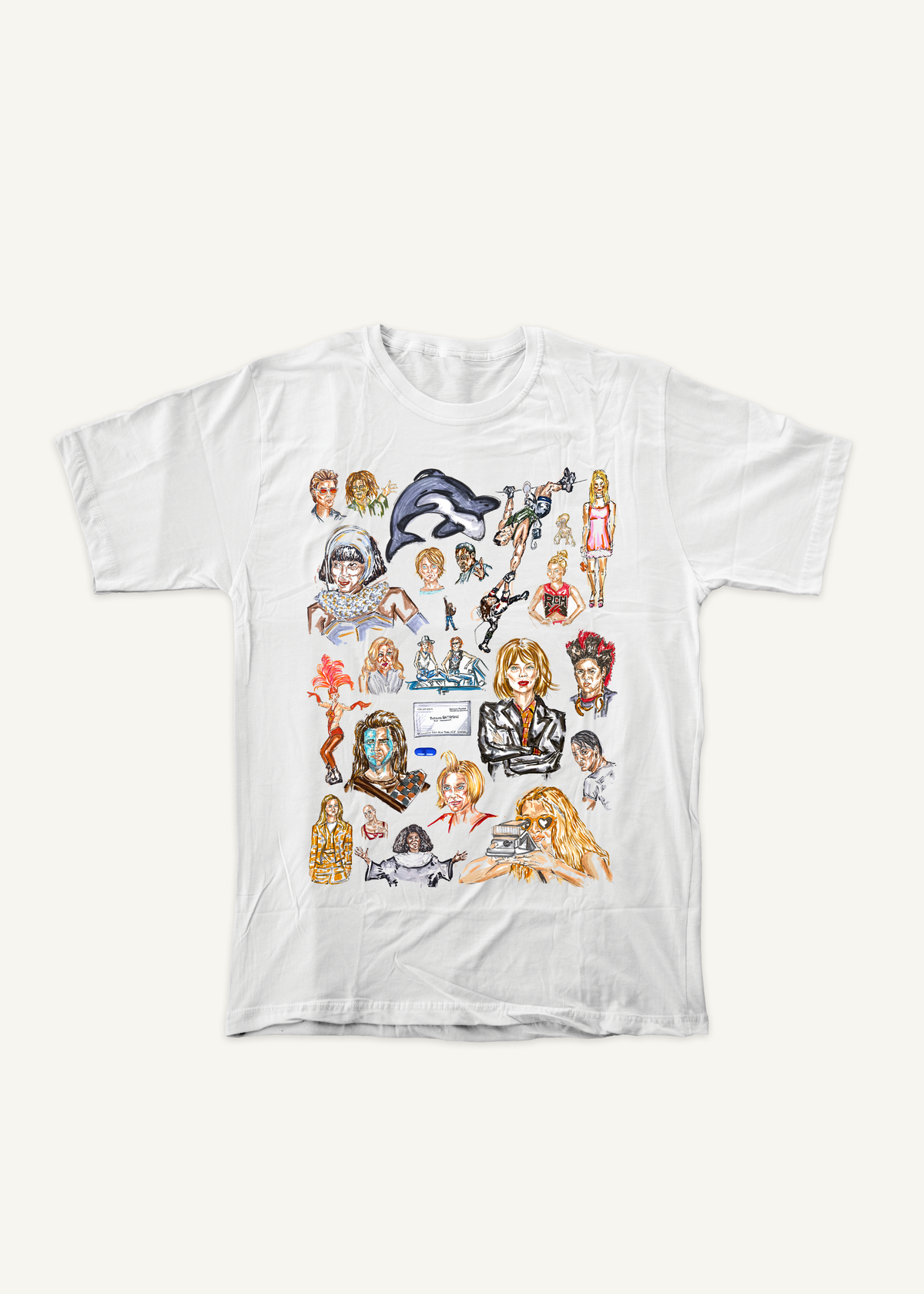 90s Movies! T-shirt design 3 on ivory background with soft shadow