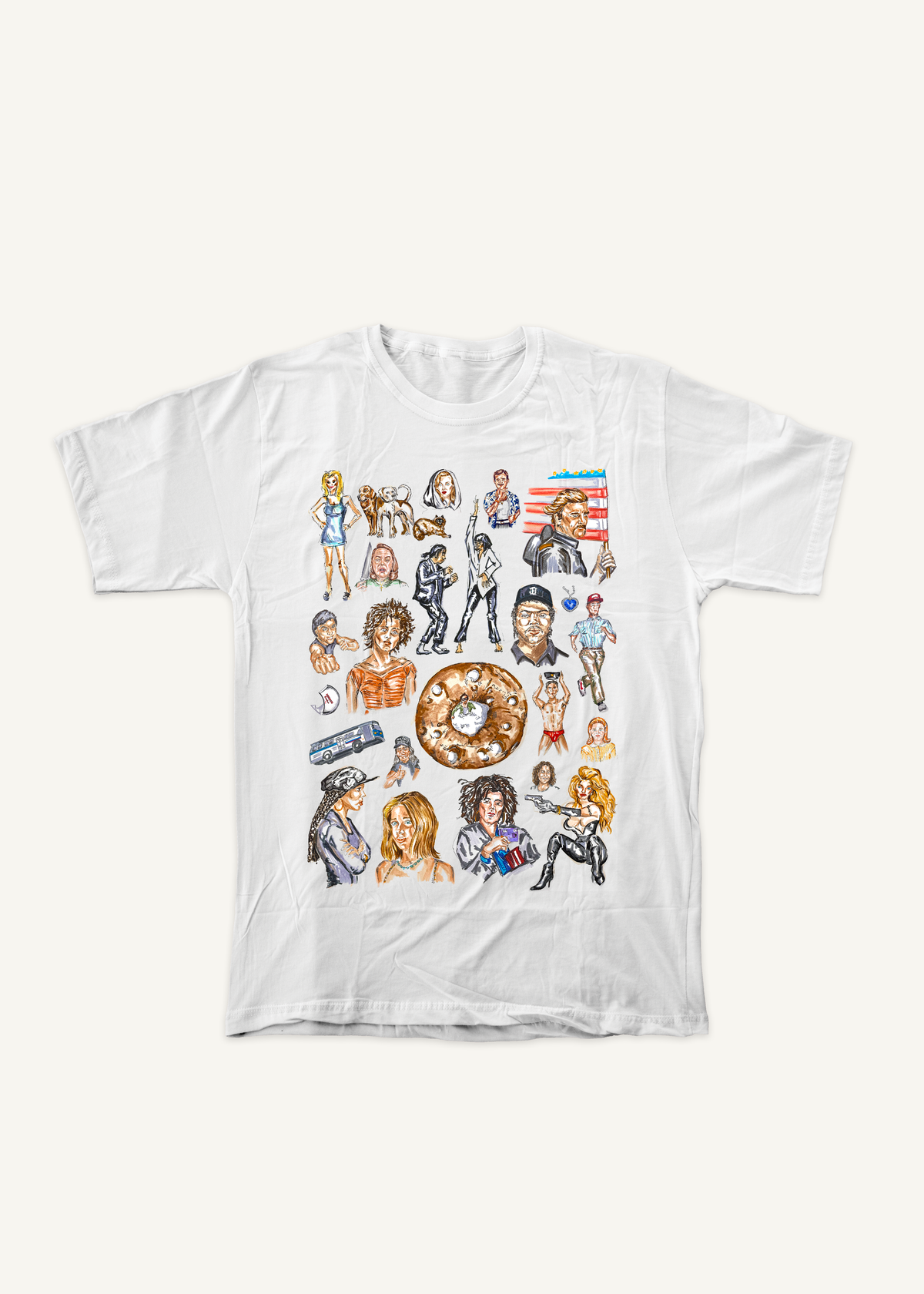 90s Movies! T-shirt design 4 on ivory background with soft shadow