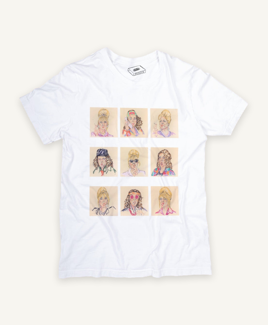 absolutely fabulous T-shirt on ivory background with natural shadow