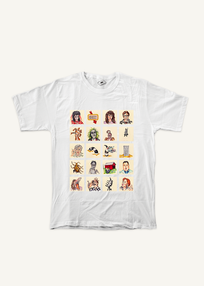 beetlejuice T-shirt on ivory background with natural shadow