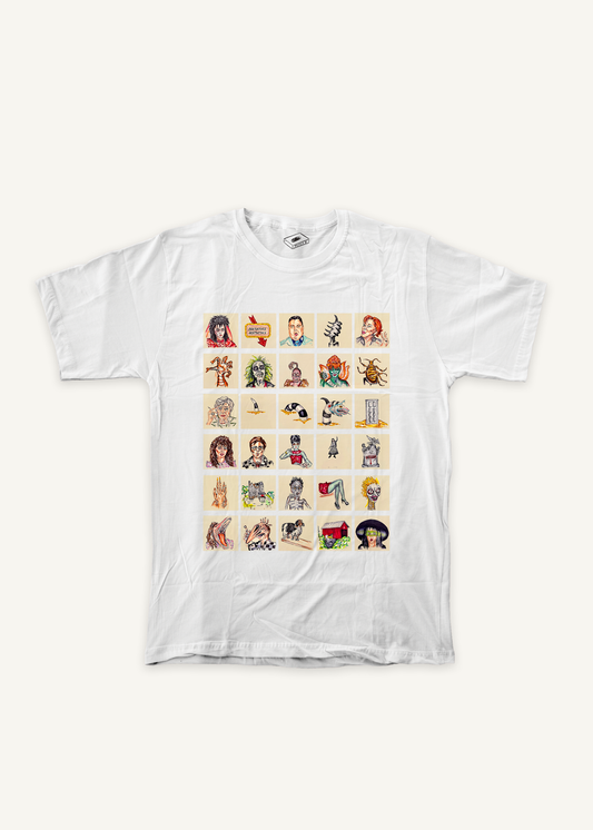beetlejuice T-shirt on ivory background with natural shadow