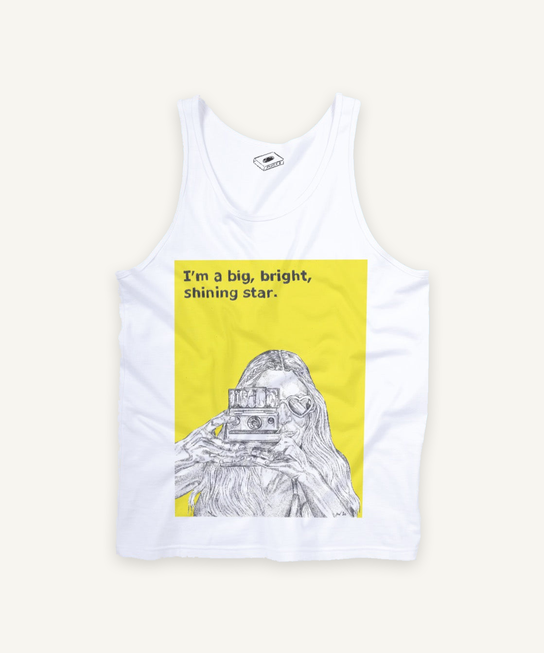 BOOGIE NIGHTS tank tank top on ivory background with natural shadow