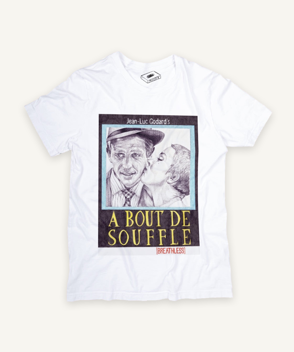 breathless T-shirt on ivory background with natural shadow