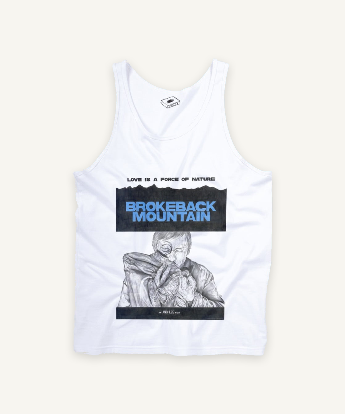 BROKEBACK MOUNTAIN tank tank top on ivory background with natural shadow