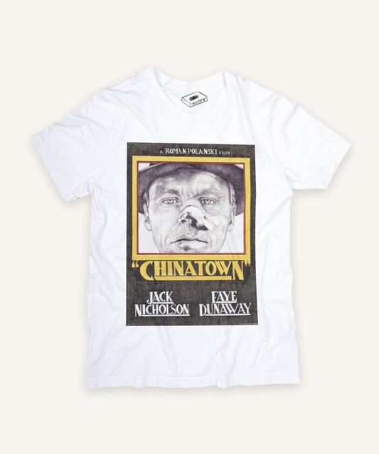 chinatown T-shirt on ivory background with natural shadow