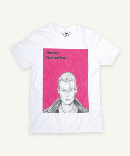 cry baby T-shirt on ivory background with natural shadow
