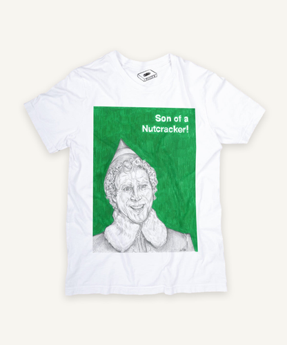 elf 1 T-shirt on ivory background with natural shadow