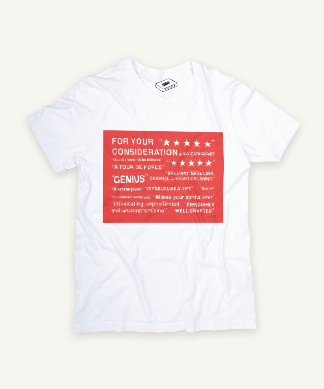 for your consideration quotes T-shirt on ivory background with natural shadow