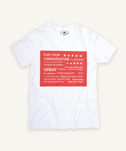 for your consideration quotes T-shirt on ivory background with natural shadow