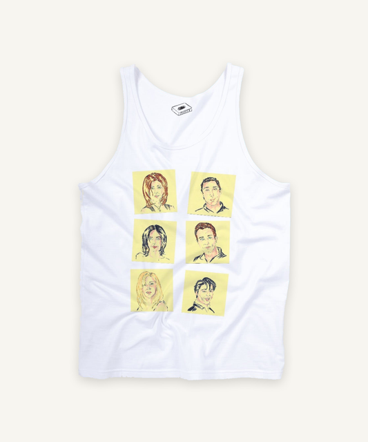 FRIENDS tank tank top on ivory background with natural shadow