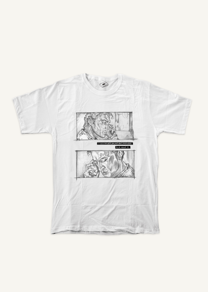 HEATED RIVALRY T-shirt on ivory background with natural shadow