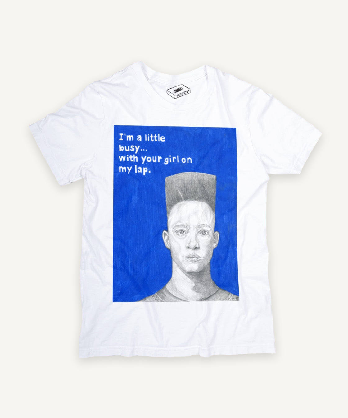 house party T-shirt on ivory background with natural shadow