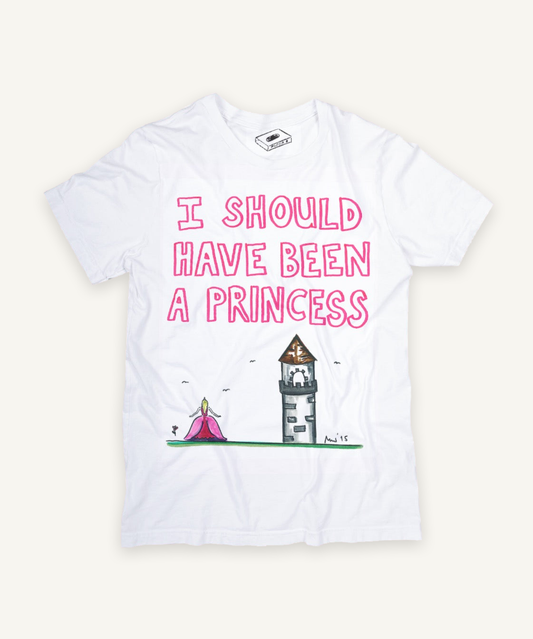 i should have been a princess T-shirt on ivory background with natural shadow