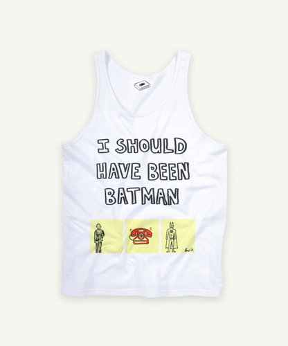 I SHOULD HAVE BEEN BATMAN tank tank top on ivory background with natural shadow