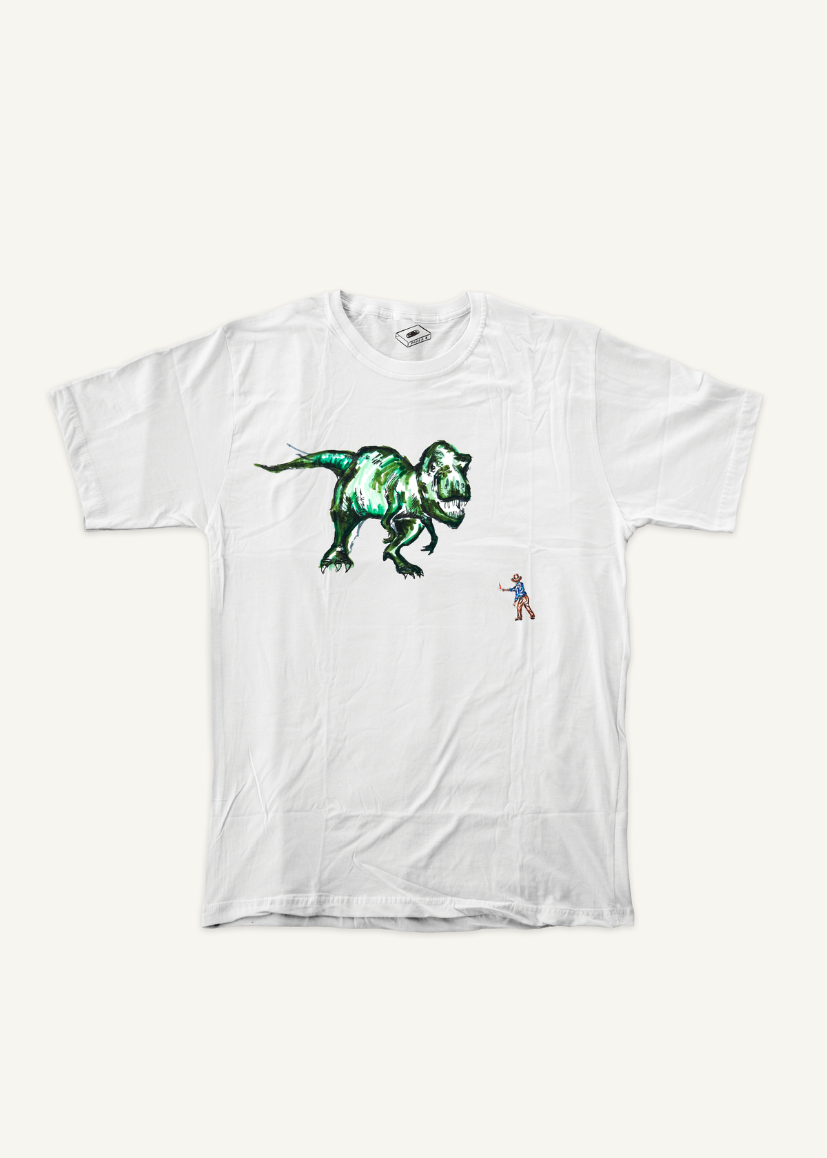 JURASSIC PARK T-SHIRT T-shirt on ivory background with natural shadow