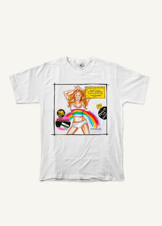 MARIAH CAREY T-SHIRT T-shirt on ivory background with natural shadow