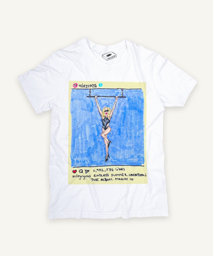 miley cyrus endless summer T-shirt on ivory background with natural shadow