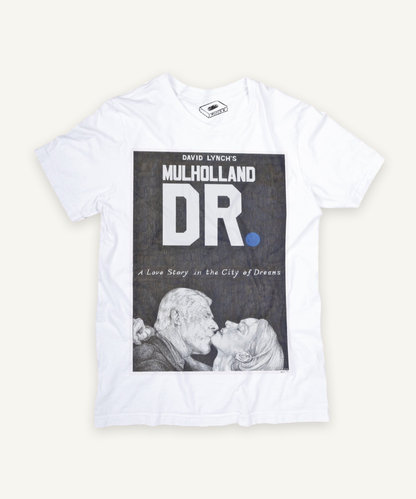 mulholland dr T-shirt on ivory background with natural shadow