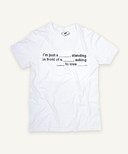 notting hill pronouns T-shirt on ivory background with natural shadow