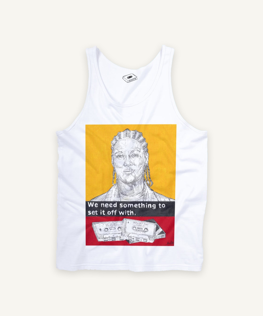 SET IT OFF tank tank top on ivory background with natural shadow