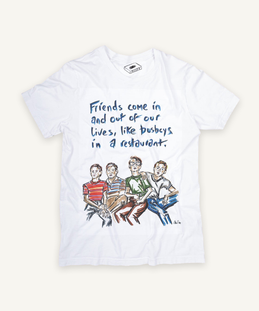 STAND BY ME T-shirt on ivory background with natural shadow