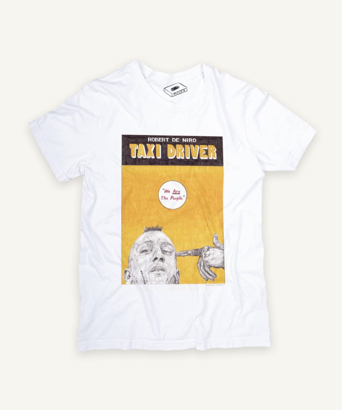 taxi driver T-shirt on ivory background with natural shadow