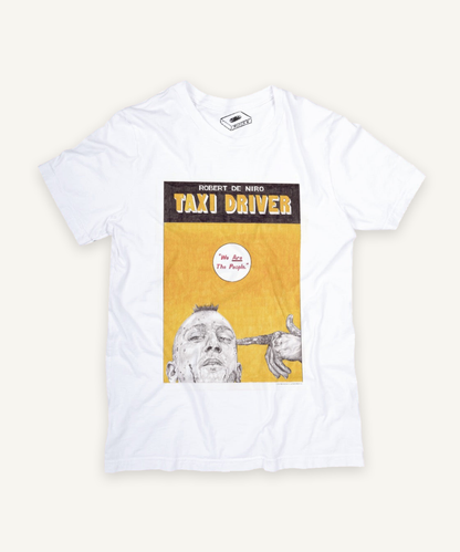 taxi driver T-shirt on ivory background with natural shadow