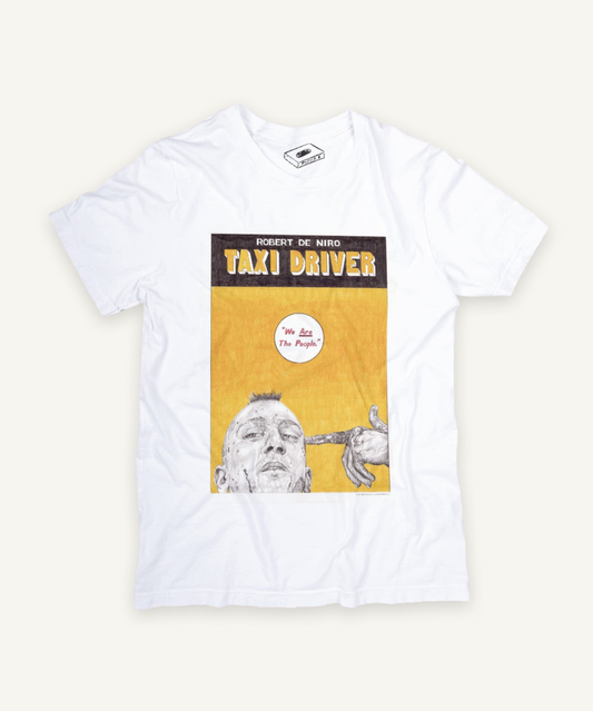 taxi driver T-shirt on ivory background with natural shadow