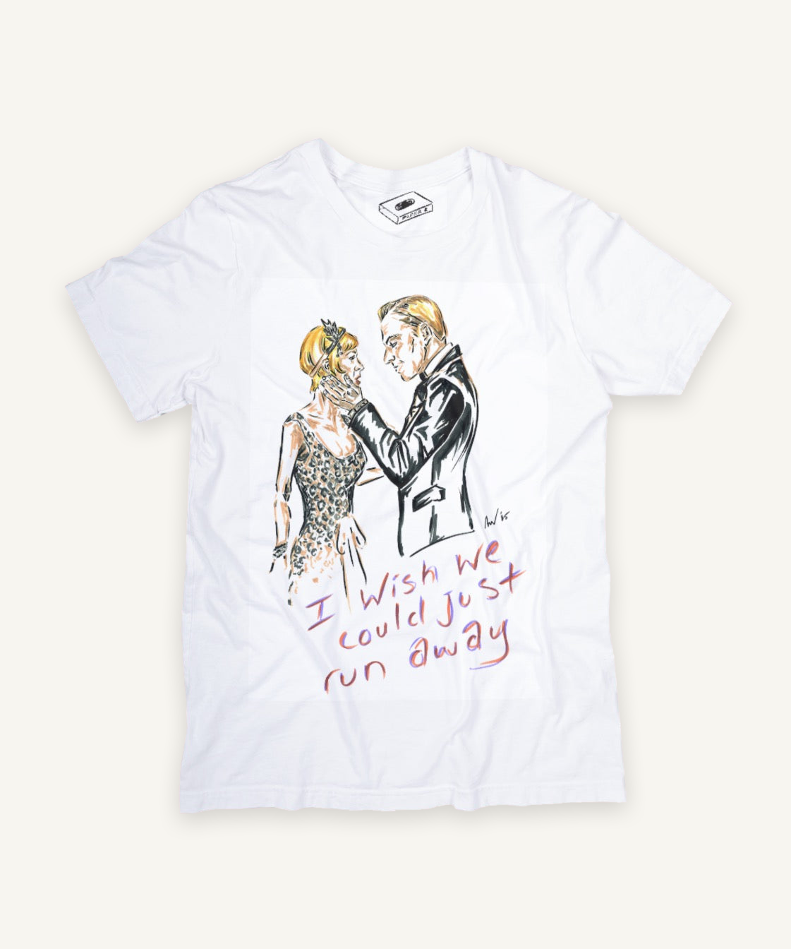 the great gatsby T-shirt on ivory background with natural shadow