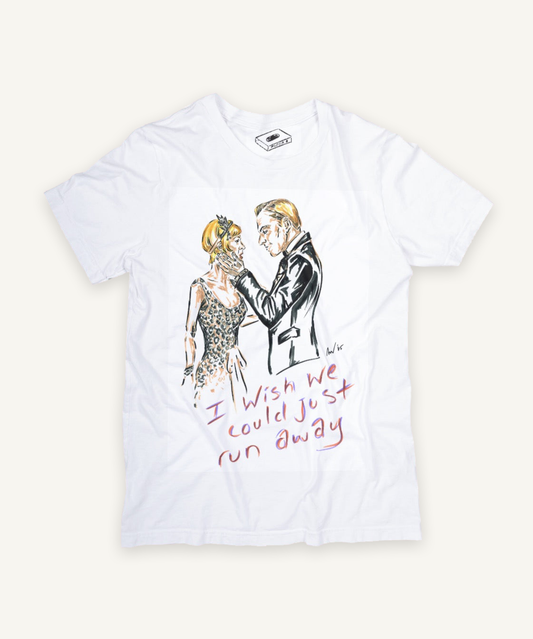 the great gatsby T-shirt on ivory background with natural shadow