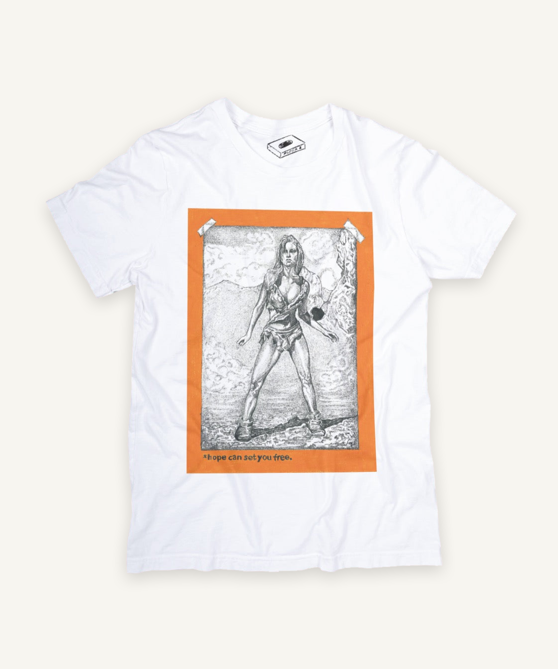 the shawshank redemption T-shirt on ivory background with natural shadow