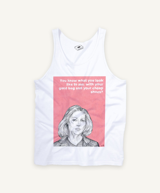 THE SILENCE OF THE LAMBS tank tank top on ivory background with natural shadow