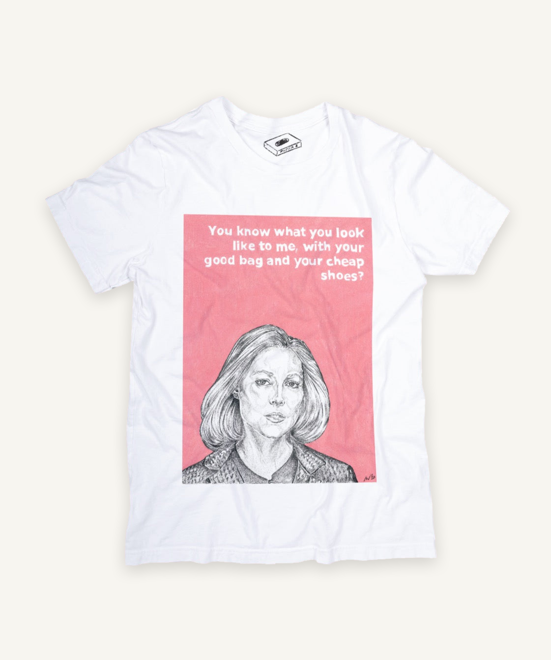 the silence of the lambs T-shirt on ivory background with natural shadow