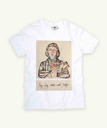 twin peaks T-shirt on ivory background with natural shadow