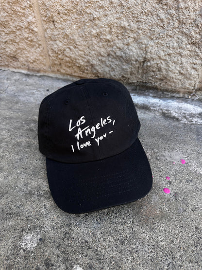 Los Angeles I love you - CAP - Light Pink on Black - Dad Cap
